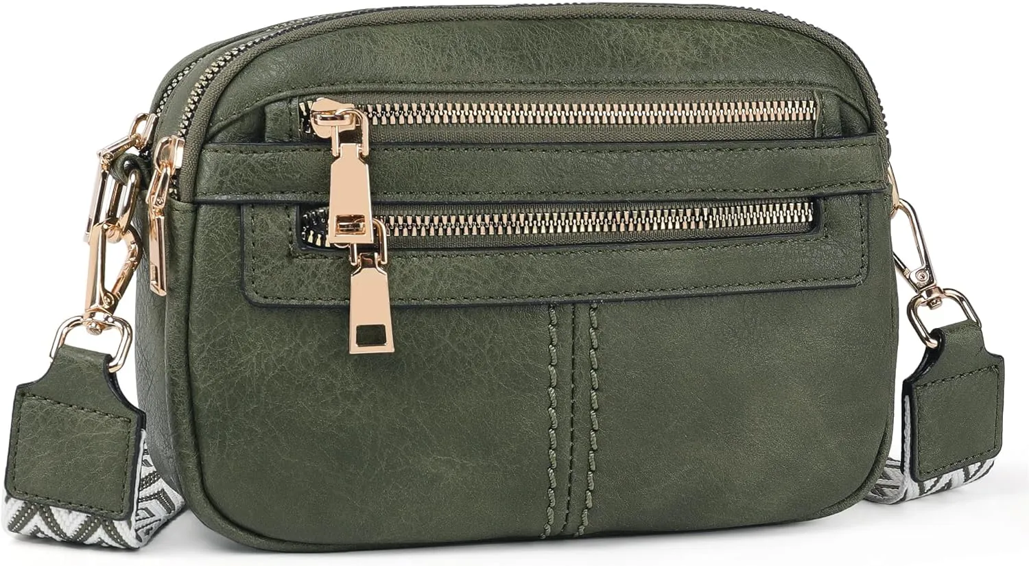 Crossbody Bags for Women, 6-Pockets Purses for Women, Vegan Leather Handbags Shoulder Bag for Travel Shopping