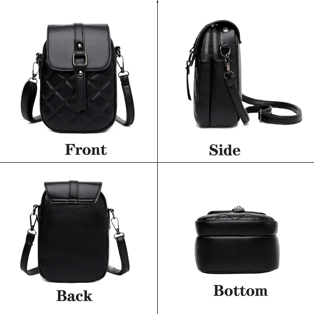 Crossbody Bags for Women Anti-Theft Phone Purse with Headphone Hole & Adjustable Strap Lightweight PU Leather Shoulder Bag