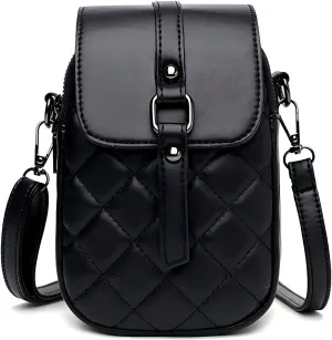 Crossbody Bags for Women Anti-Theft Phone Purse with Headphone Hole & Adjustable Strap Lightweight PU Leather Shoulder Bag