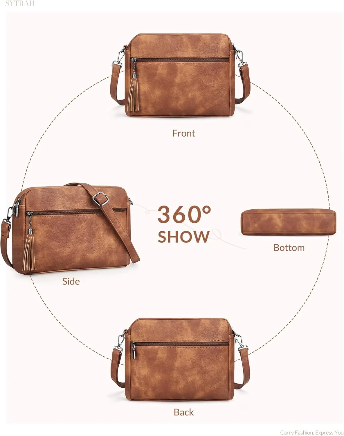 Crossbody Bags for Women, Crossbody Purse Soft Leather Purses for Women Shoulder Handbags with Tassel