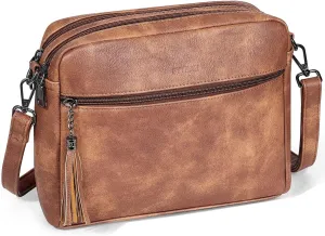 Crossbody Bags for Women, Crossbody Purse Soft Leather Purses for Women Shoulder Handbags with Tassel
