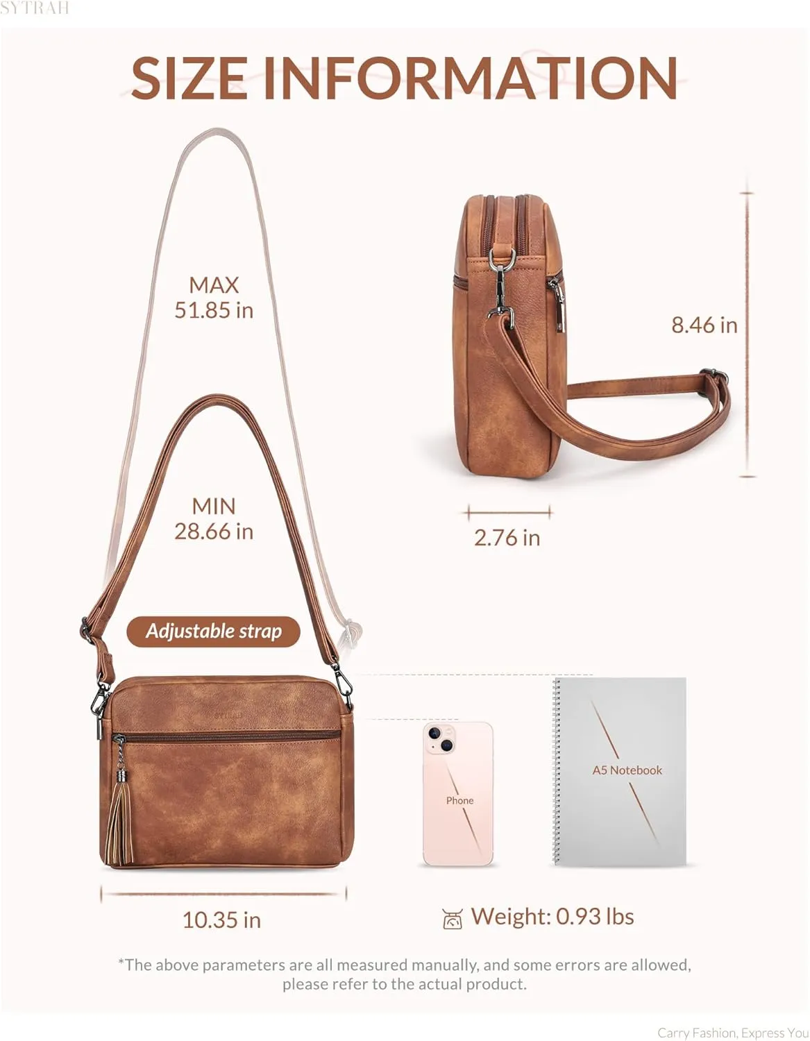 Crossbody Bags for Women, Crossbody Purse Soft Leather Purses for Women Shoulder Handbags with Tassel