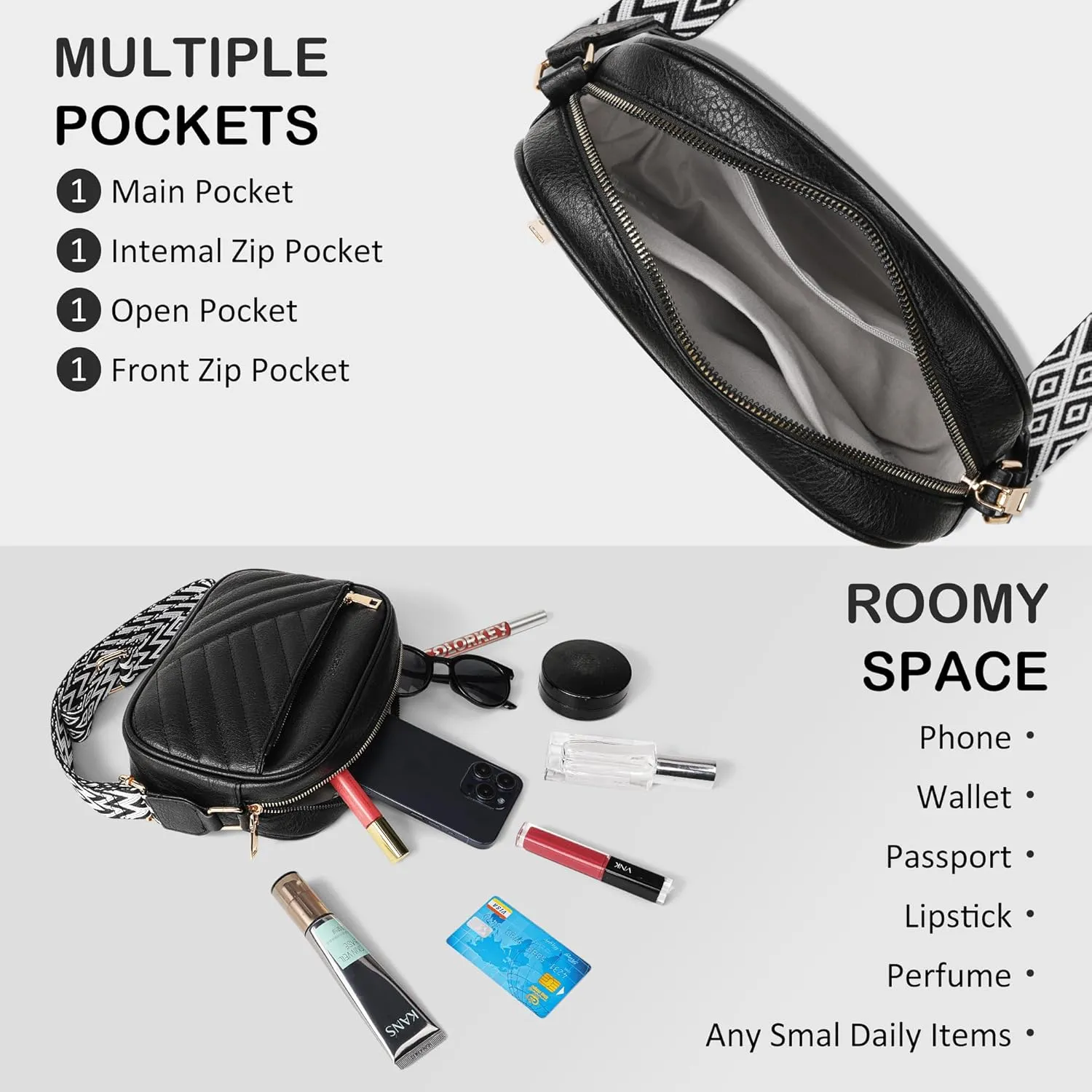 Crossbody Bags for Women Purses for Women Vegan Leather crossbody purse Handbags with Ajustable Strap