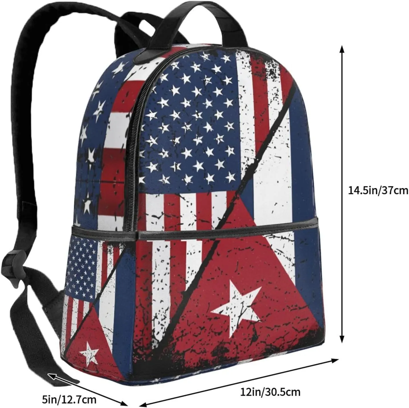 Cuba Cuban American Flag Casual Backpacks Laptop Backpack Carry-on Daypack Sports Travel Rucksack Lightweight Working Bag for Outdoor Hiking Cycling Walking