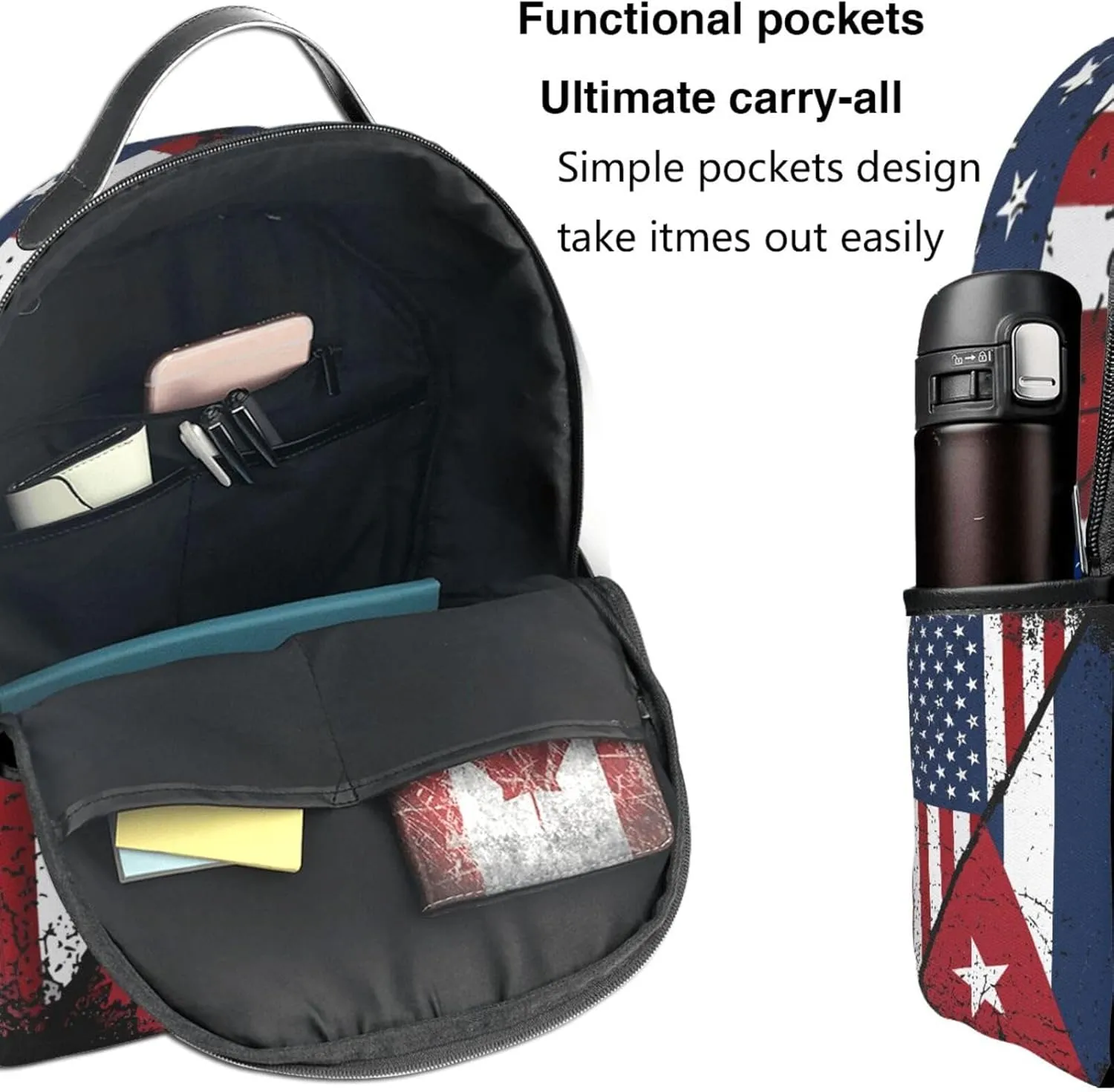 Cuba Cuban American Flag Casual Backpacks Laptop Backpack Carry-on Daypack Sports Travel Rucksack Lightweight Working Bag for Outdoor Hiking Cycling Walking