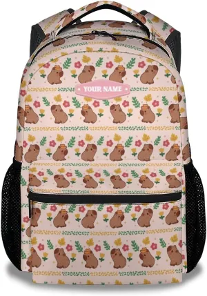 Custom Backpack for Girls, 17 Inch Pink Backpacks for Primary School, Cute Lightweight Bookbag for Kids