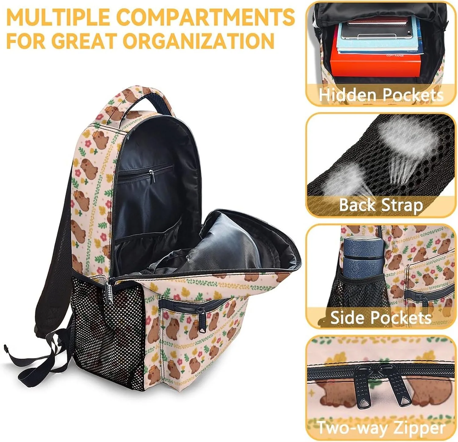 Custom Backpack for Girls, 17 Inch Pink Backpacks for Primary School, Cute Lightweight Bookbag for Kids