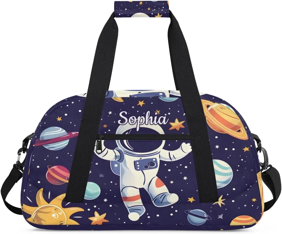 Custom Duffel Bag for Kids Boy Travel Bag Sports Bag Small Gym Bag Dance Tote Kids Duffel Bag Girls Astronaut