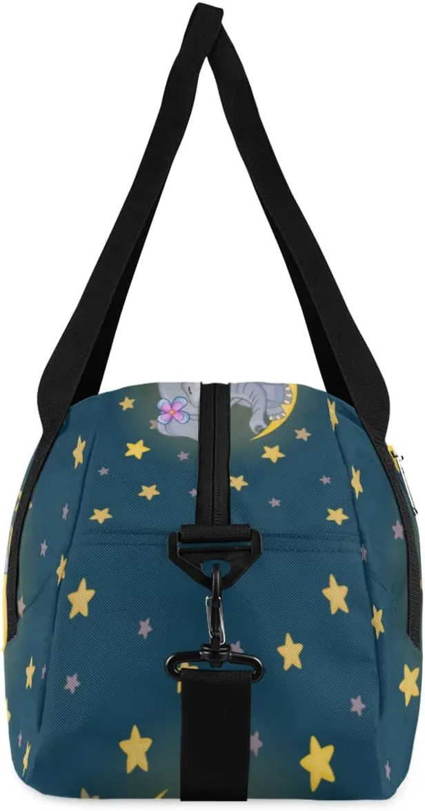 Custom Kids Duffel Overnight Bag Cute Elephant Personalized Kids Duffel Bag for Girls Boys Customized Kids Gifts - Animal Clouds