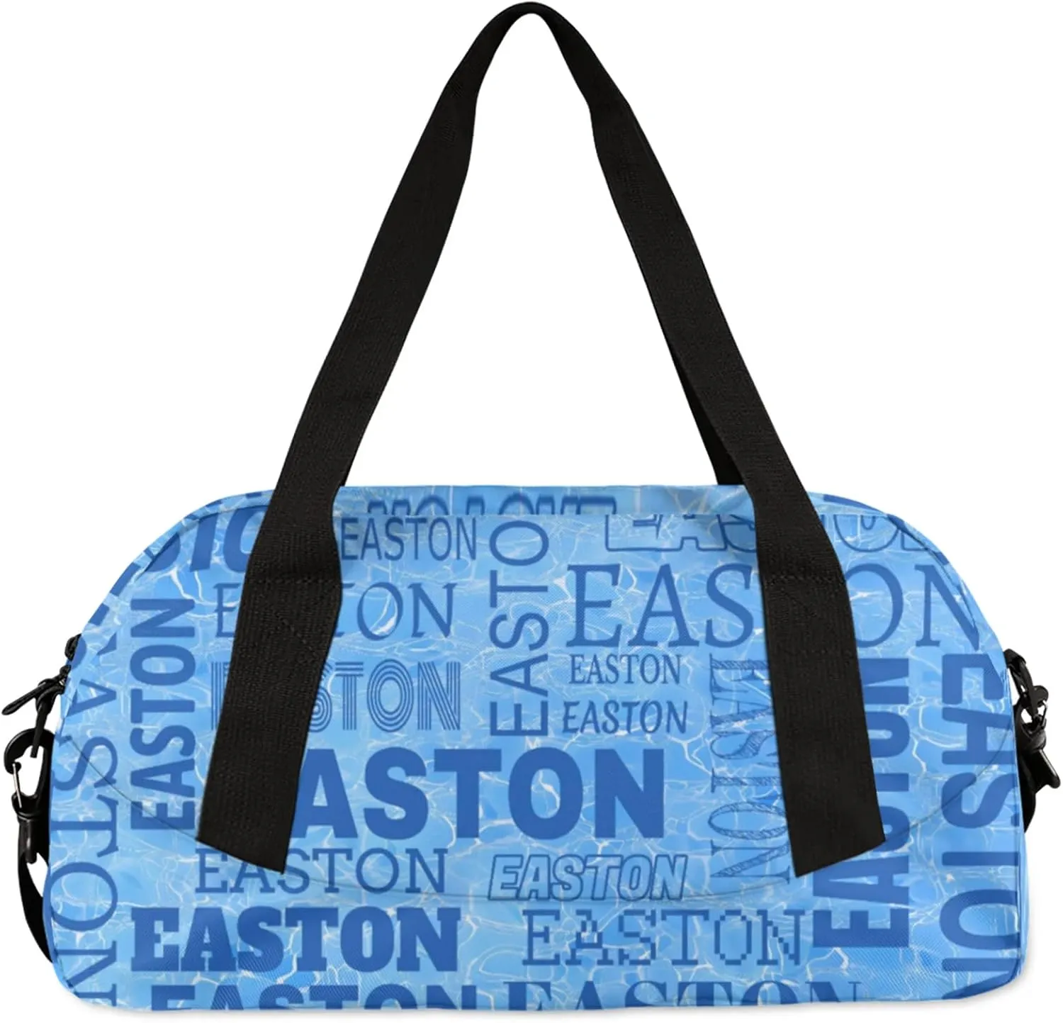 Custom Sport Gym Duffel Bag with Name Personalized Travel Overnight Bag Waterproof Customized Dance Bag Carry-On Tote 18.5in, Blue Cracked