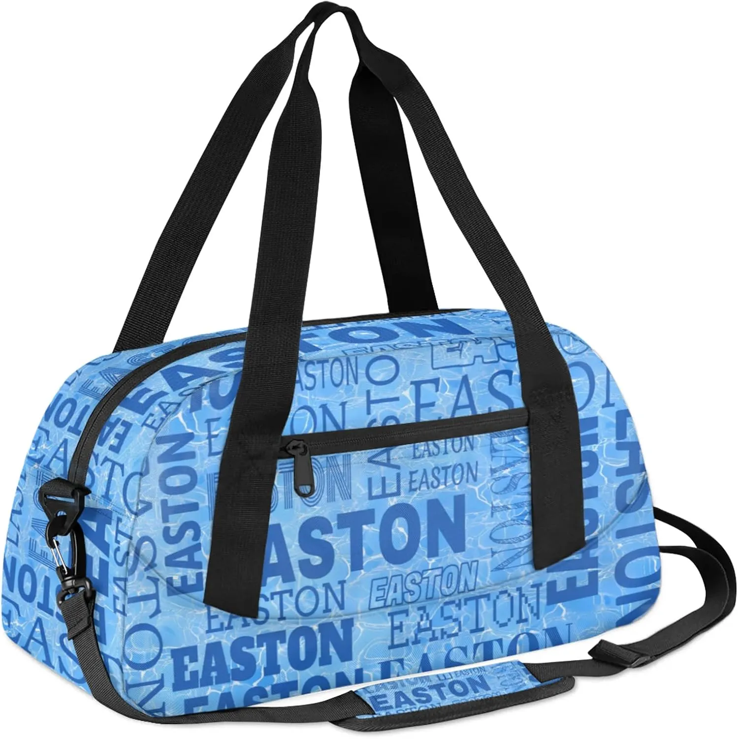 Custom Sport Gym Duffel Bag with Name Personalized Travel Overnight Bag Waterproof Customized Dance Bag Carry-On Tote 18.5in, Blue Cracked