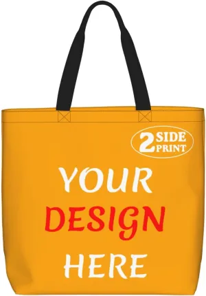 Custom Tote Bags Add Your Design For Business Travel Personalized Shoulder Beach Bag For Women Teachers