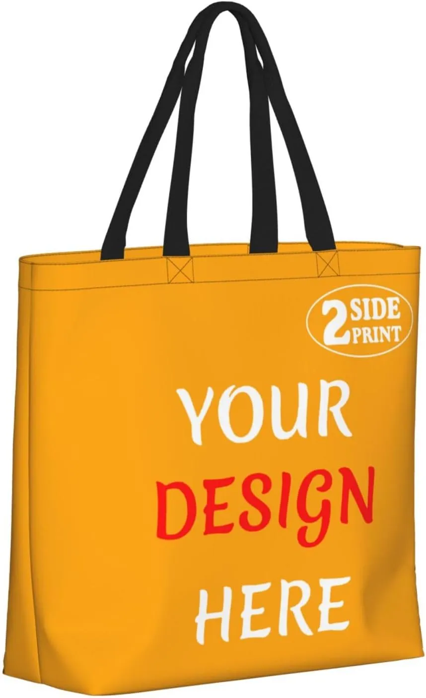 Custom Tote Bags Add Your Design For Business Travel Personalized Shoulder Beach Bag For Women Teachers