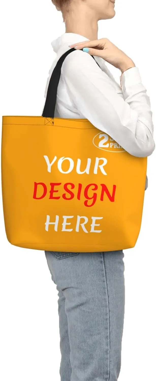 Custom Tote Bags Add Your Design For Business Travel Personalized Shoulder Beach Bag For Women Teachers