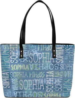 Custom Women's Tote Bag, PU Leather Personalized Shoulder Beach Bags Weekender Bag Shopper Handbag