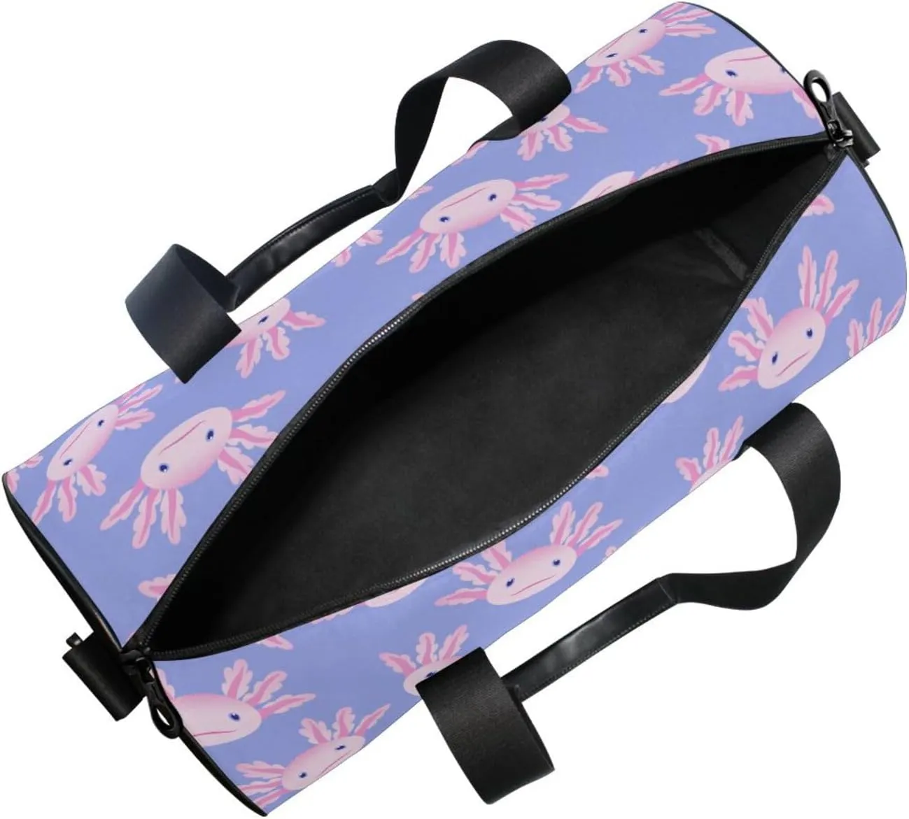 Cute Axolotl Salamander Round Duffel Sports Bag Lightweight with Inner Pocket Gym Bag for Men Women Duffle Bag for Travel Sports