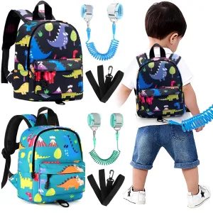 Cute Dinosaur Toddler Backpack with Safety Harness