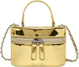 Cute Handbag Purse for Women, Sling Purse Aesthetic Grunge Top Handle Bag Fashion Y2K Shoulder Handbags Women Ladies (golden)
