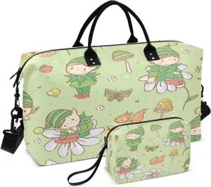 Cute Saint Patrick's Gnome Travel Duffel Bag, Shoulder Weekender Overnight Bags - Large Gym Bag with Wet Pocket