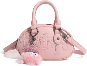 Cute Top Handle Bags for Women, Crossbody Bag Aesthetic Handbag Y2K Sling Purse Handbags Kawaii 90s Women Bag Purse (pink colour)