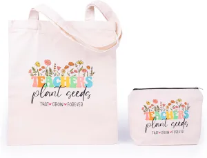 decorluxes Set of 2 Canvas Tote Bag Teacher Appreciation Gifts, Thank You Gift for Teachers, Gifts For Teacher from Students