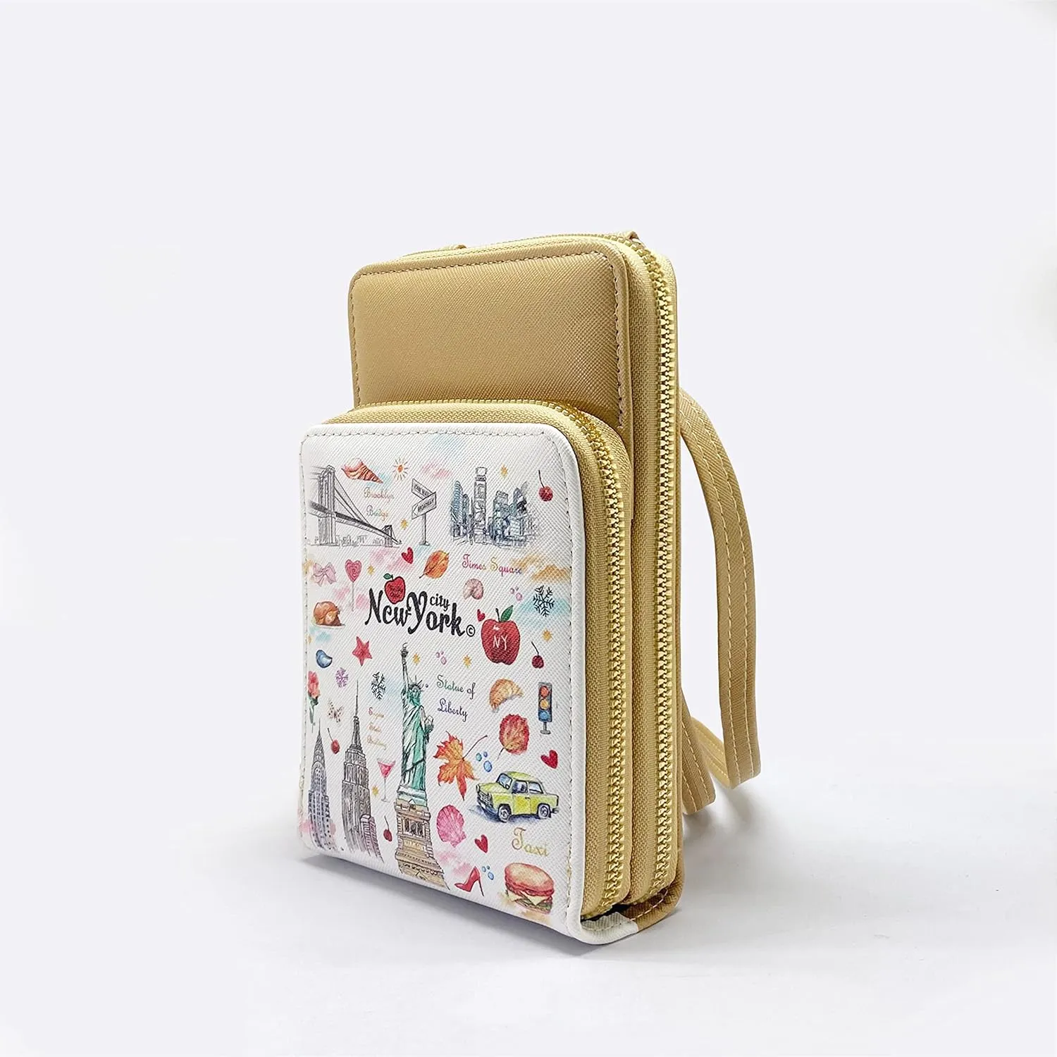 DESIGN U.S.A. SOUVENIR Girls & WomenFashion Elegant Crossbody Cell Phone Multiple Pockets Credit Card Slots