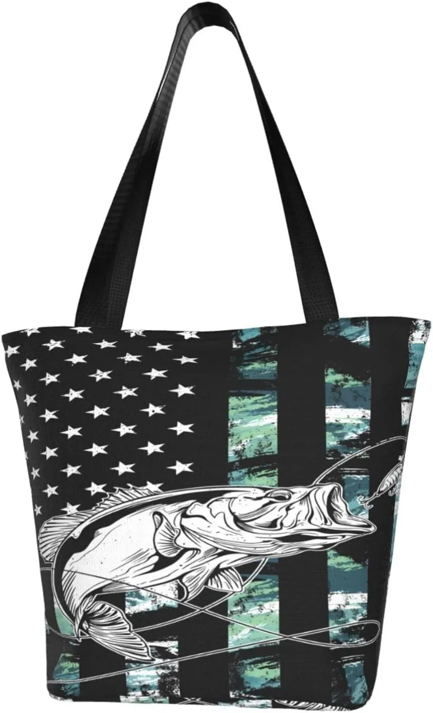 Dirt Track Racing American Flag Women's Tote Bag Shoulder Bag Shopping Handbag Large Capacity Handbag With Zipper