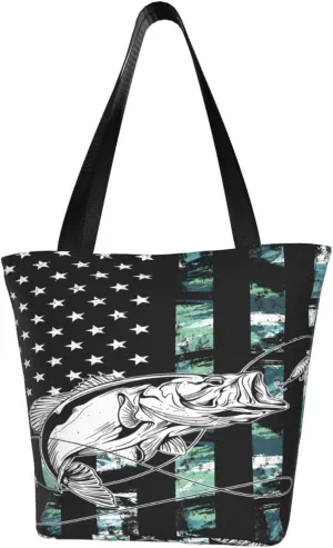 Dirt Track Racing American Flag Women's Tote Bag Shoulder Bag Shopping Handbag Large Capacity Handbag With Zipper