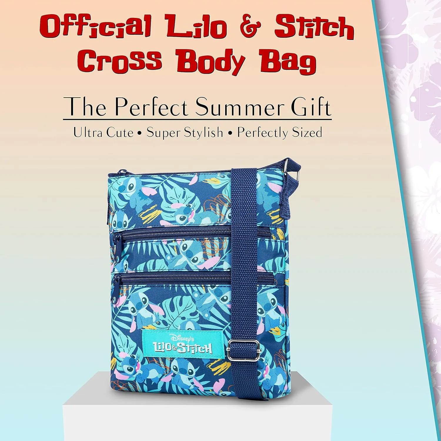 Disney Stitch Girls Purse Cross Body Bag for Kids Teens Women Shoulder Bag with Adjustable Strap Fashion Handbag Stitch Gifts (Dark Blue, Stitch)