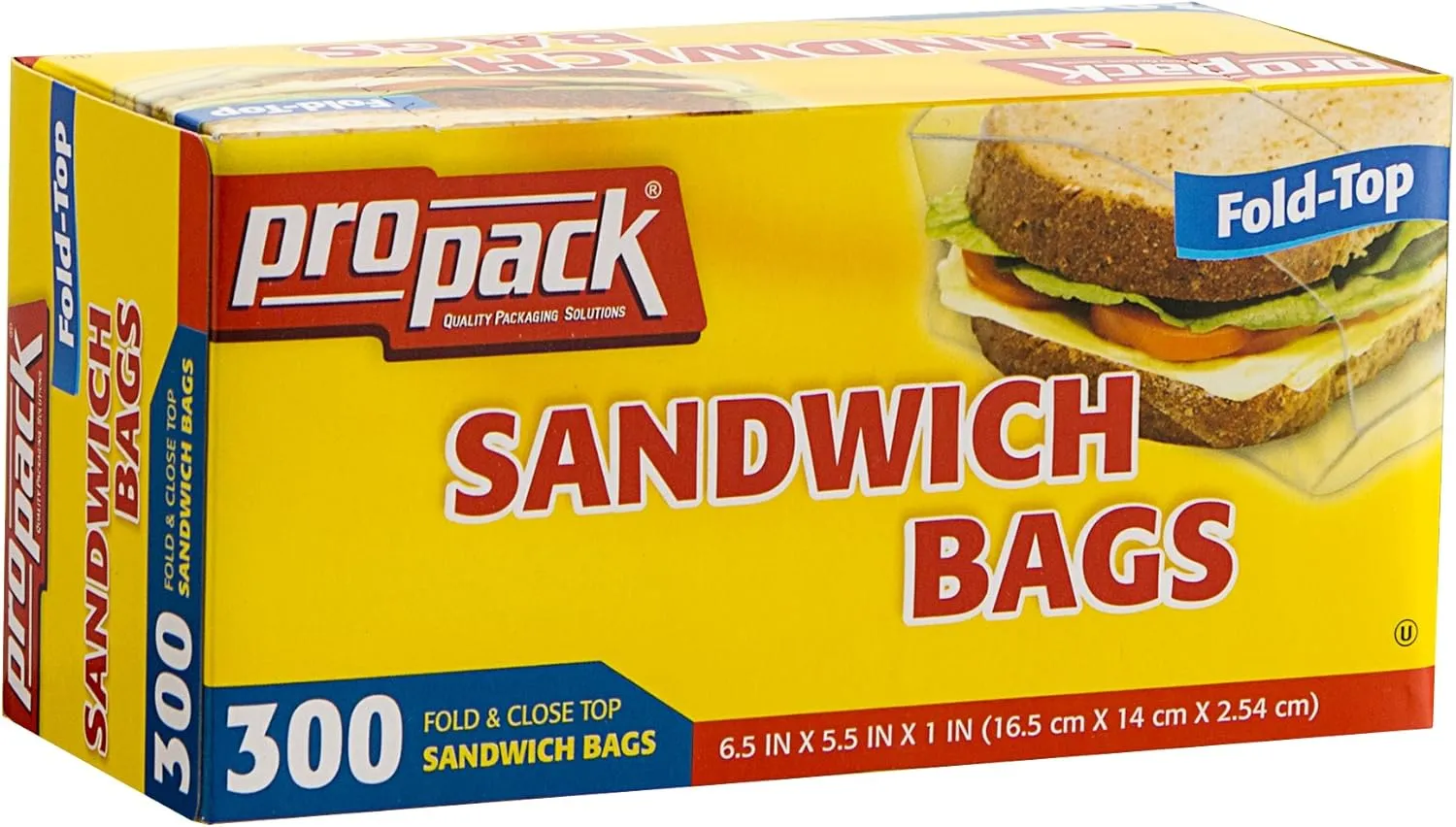 Disposable Plastic Sandwich Bags with Fold Close Top 1200 Bags, Great for Home, Office, Vacation, Traveling, Sandwich, Fruits, Nuts, Cake, Cookies, Or Any Snacks (4 Packs)