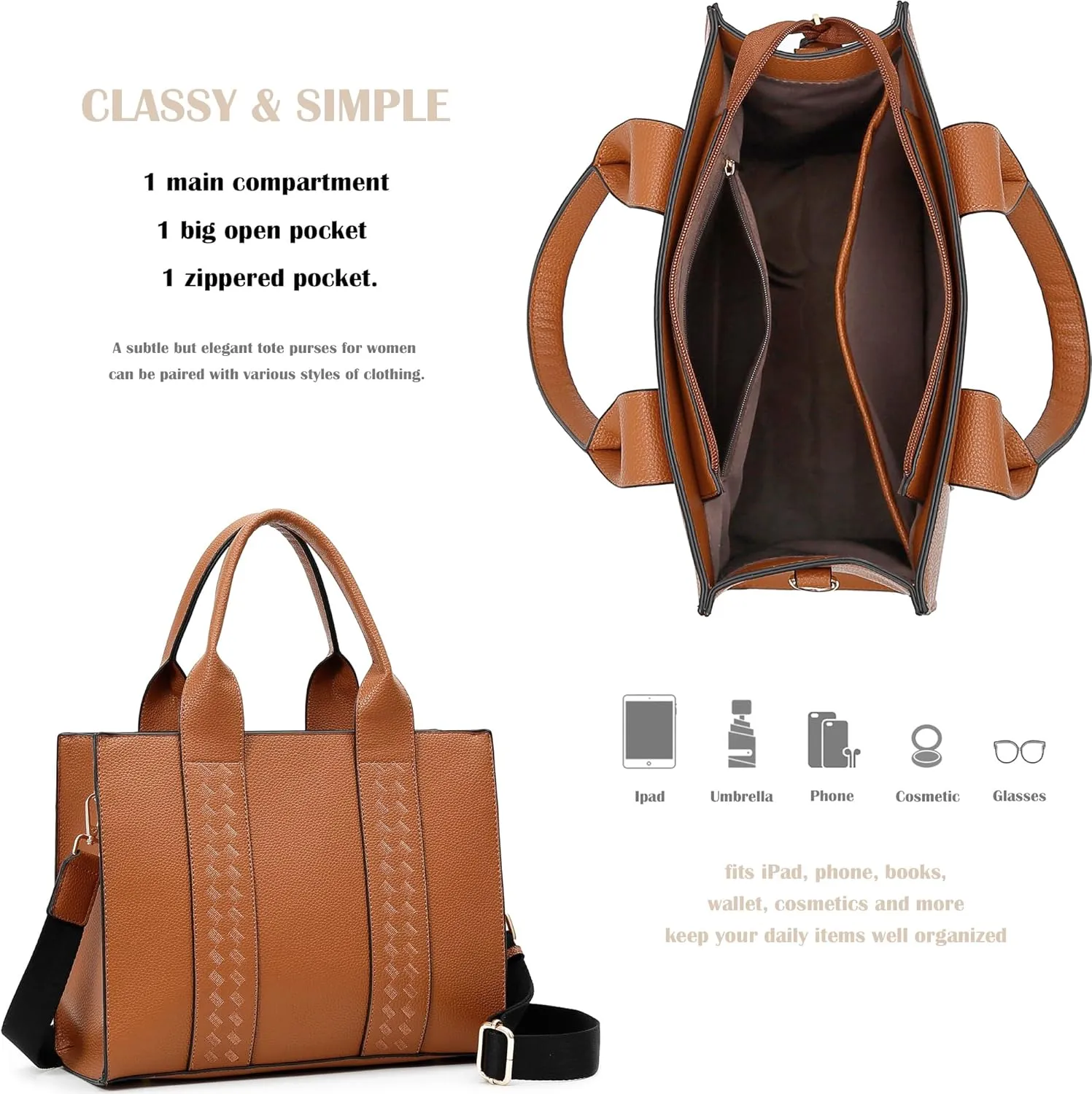 DMICXEL Tote Bag Crossbody Purses for Women Shoulder Handbag PU Leather Top Handle Satchel Bags