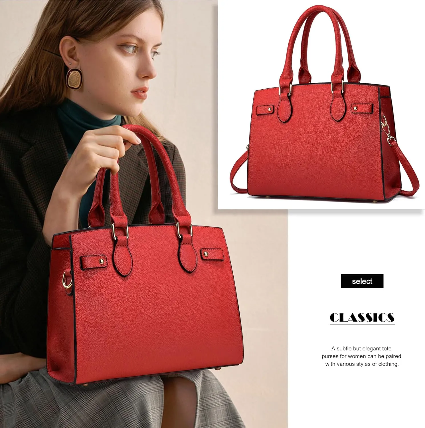DMICXEL Tote Bag Crossbody Purses for Women Shoulder Handbag PU Leather Top Handle Satchel Bags