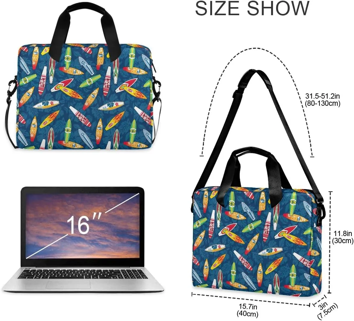Doodle Flamingo Blue 15.6 Inch Laptop Bag Computer Briefcase Office Travel Business