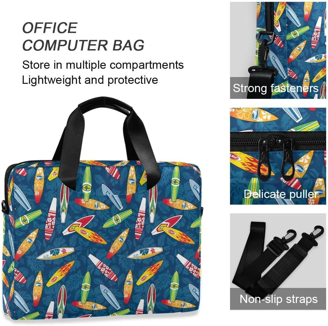Doodle Flamingo Blue 15.6 Inch Laptop Bag Computer Briefcase Office Travel Business