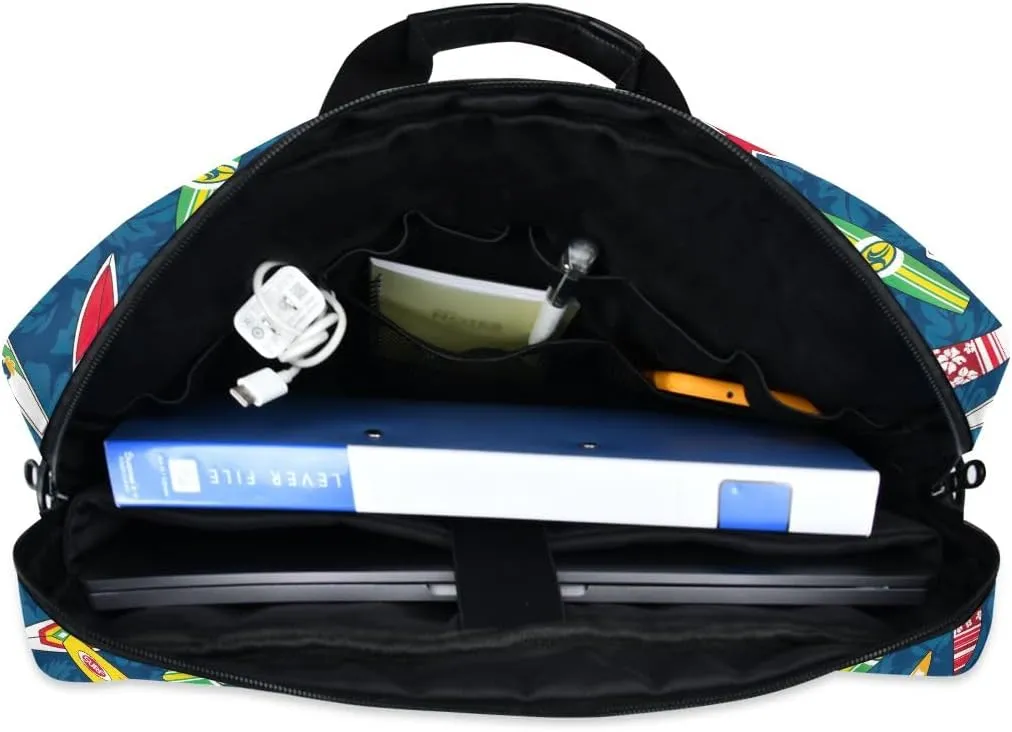 Doodle Flamingo Blue 15.6 Inch Laptop Bag Computer Briefcase Office Travel Business