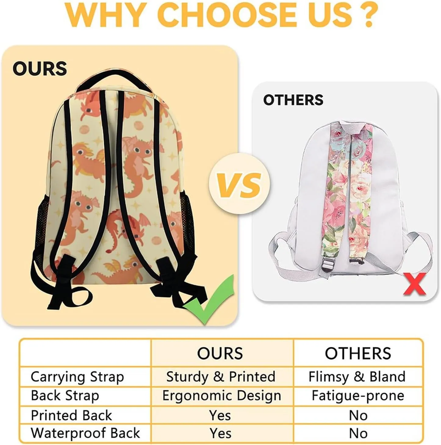 Dragon Backpack for Girls Boys, 16 Inch Backpacks for School, Cute, Adjustable Straps, Durable, Lightweight, Large Capacity Bookbag for Kids