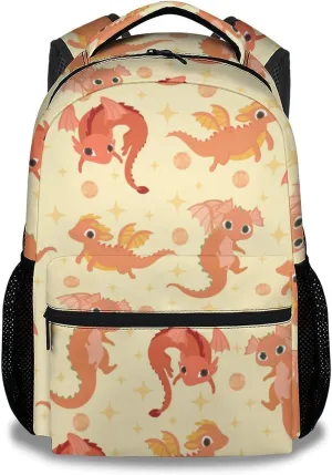 Dragon Backpack for Girls Boys, 16 Inch Backpacks for School, Cute, Adjustable Straps, Durable, Lightweight, Large Capacity Bookbag for Kids