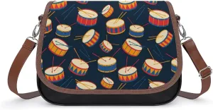 Drums and Sticks Trendy Crossbody Bags Purses for Women Casual Shoulder Handbags with Adjustable Wide Strap