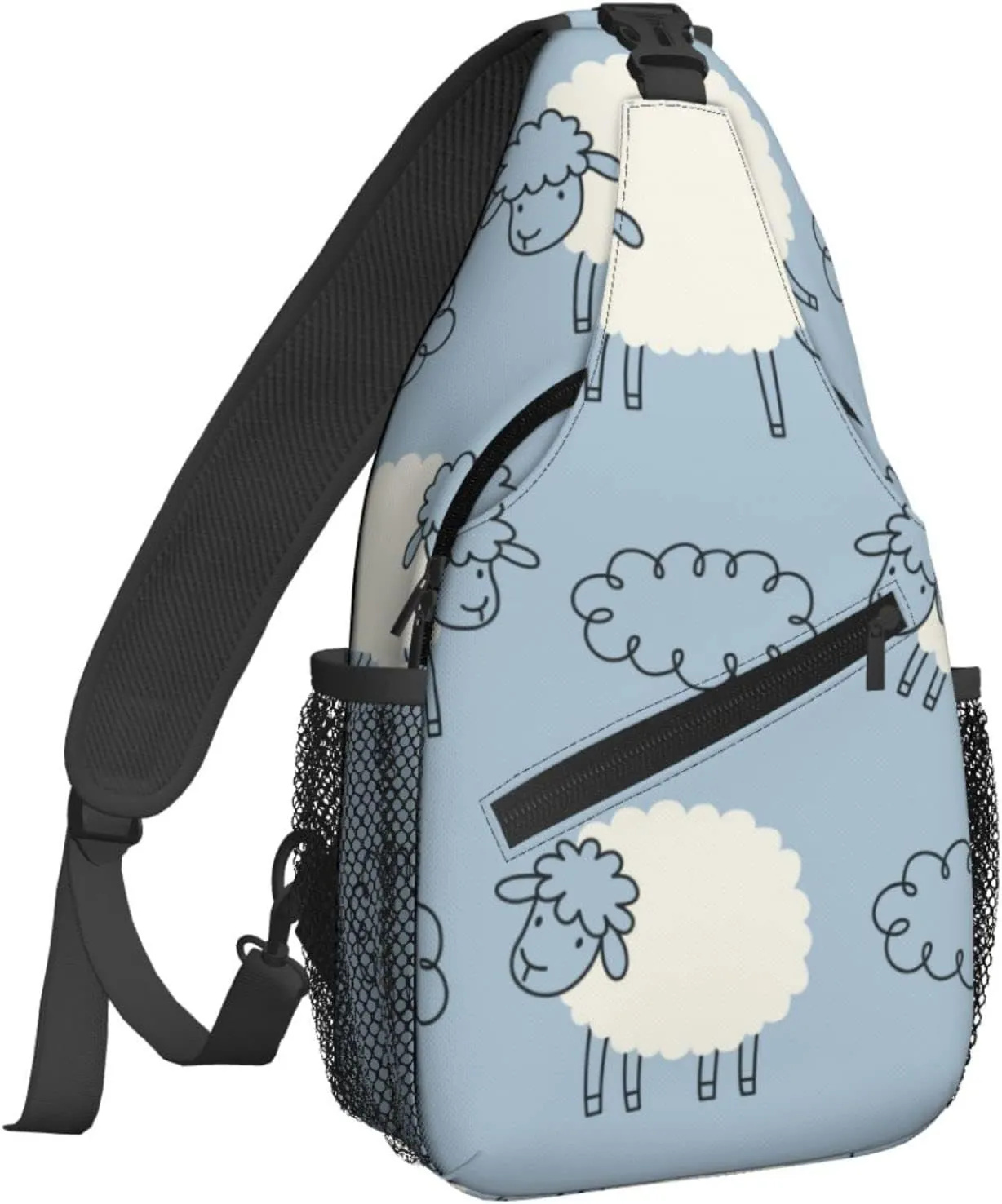 Dujiea Crossbody Backpack For Men Women Sling Bag, Cute Cartoon Sheep Chest Bag Shoulder Bag Lightweight One Strap Backpack Multipurpose Travel Hiking Daypack
