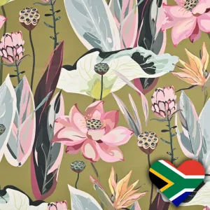 Eco Fabric Peach Blossom Chartreuse 140cm
