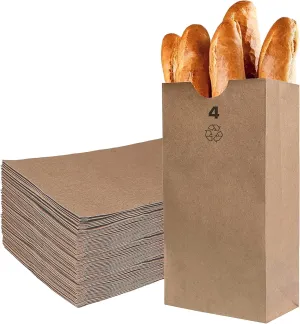 EcoQuality 2000 Brown Kraft Paper Bag (4 lb) Small - Paper Lunch Bags, Small Snacks, Gift Bags, Grocery, Merchandise, Party Bags (4 7/8 x 3 x 10 in.) (4 Pound Capacity)