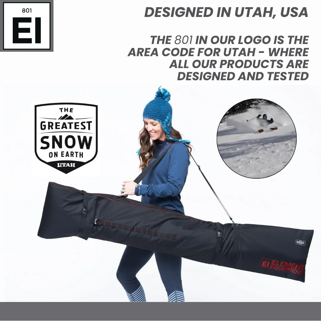Element Equipment Padded Ski Bag Adjustable One Size Fits All Travel Ski Bag