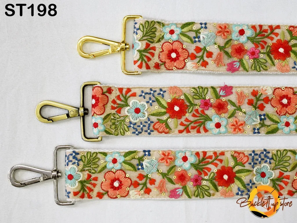 Embroidered Camera Strap Crossbody Strap for Purses Adjustable Handbag Boho Bag Strap Embroidery Replacement Strap Guitar Strap Gift for her