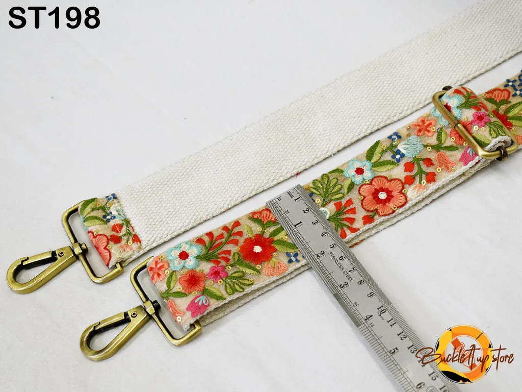 Embroidered Camera Strap Crossbody Strap for Purses Adjustable Handbag Boho Bag Strap Embroidery Replacement Strap Guitar Strap Gift for her