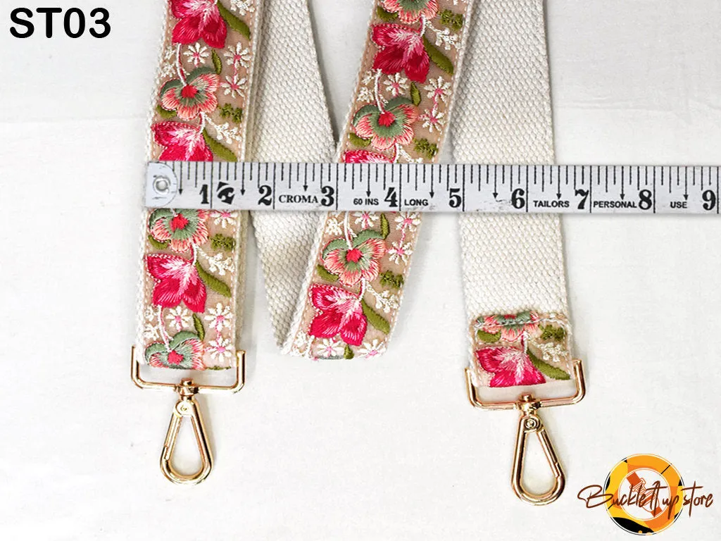 Embroidered Purse Strap Crossbody Strap for Purses Boho Bage Strap Embroidery Replacement Strap Boho Guitar Strap Handbag Strap gift for her
