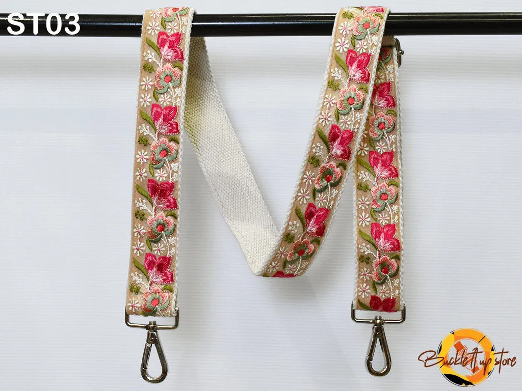 Embroidered Purse Strap Crossbody Strap for Purses Boho Bage Strap Embroidery Replacement Strap Boho Guitar Strap Handbag Strap gift for her