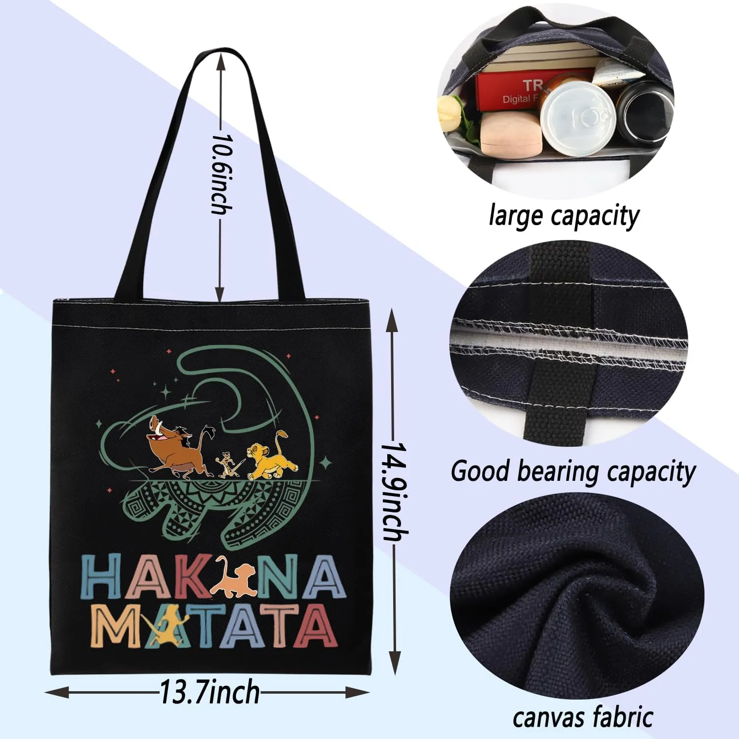 ENSIANTH The Lion Inspire Gift Lion lover Tote Bag Animal Kingdom Gift Cartoon Fans Handbag Animal King Movie Merch