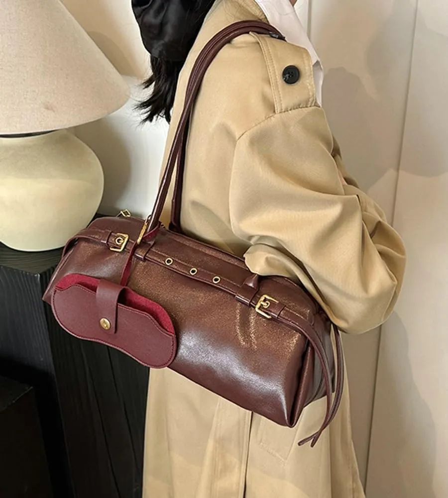 Epsion Shoulder Bag for Women Large Shoulder Bag Slouchy Bag Retro Brown Tote Purse with Zipper Closure Work Travel 2025