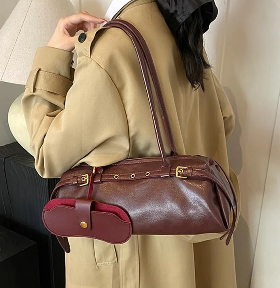 Epsion Shoulder Bag for Women Large Shoulder Bag Slouchy Bag Retro Brown Tote Purse with Zipper Closure Work Travel 2025