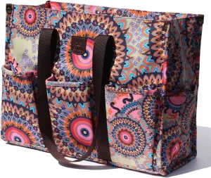 ESVAN Utility Tote Bag with Zip Top Waterproof Teacher Tote Bag for Teacher Work Women Beach